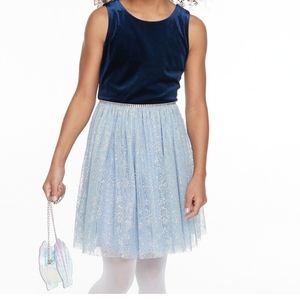 Girls velvet and mesh dress